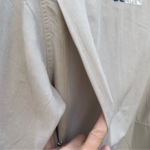 SALT LIFE Men’s Tan SLX UVapor Lightweight Long Sleeve Button Down Shirt Small - Picture 13 of 14